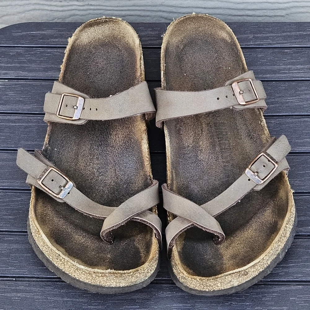 Birkenstock Mayari Brown Leather Sandal Womens Shoes EU Size 41